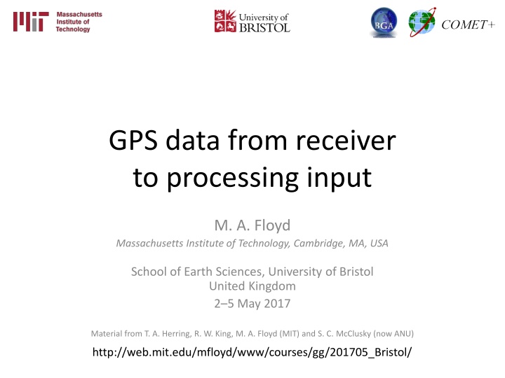 gps data from receiver to processing input