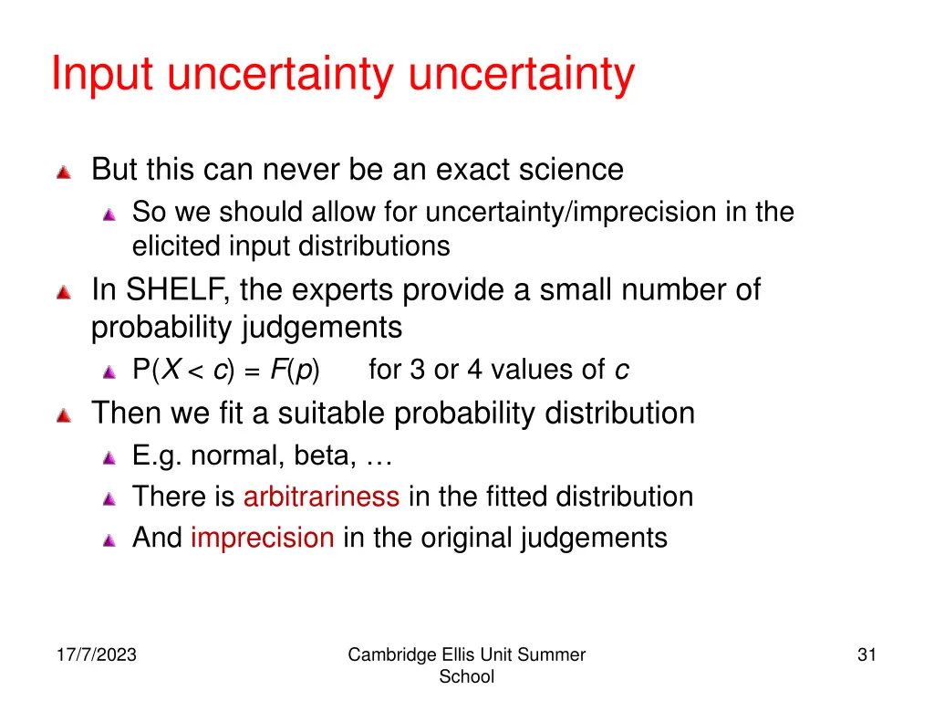 input uncertainty uncertainty