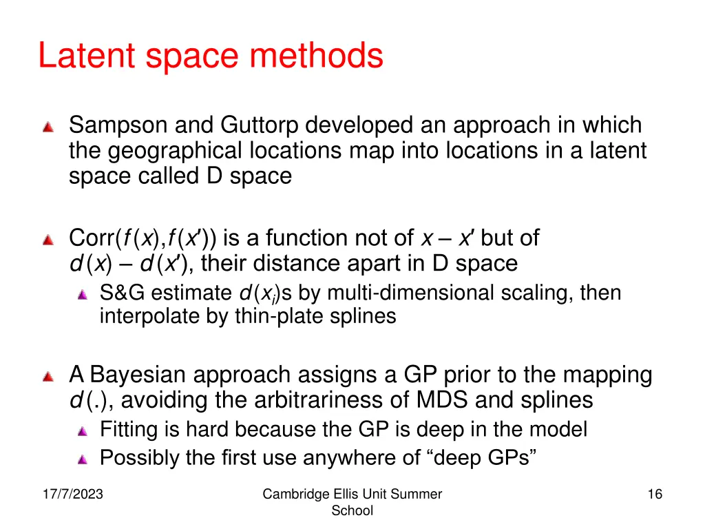 latent space methods