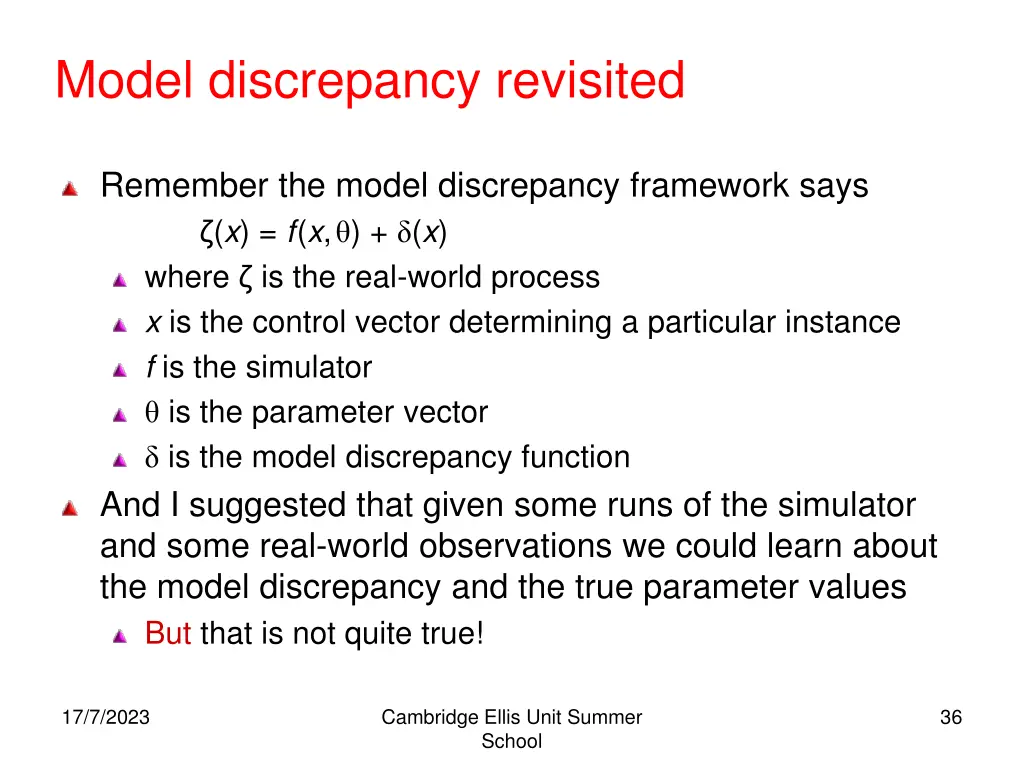 model discrepancy revisited