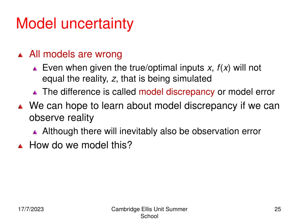 model uncertainty