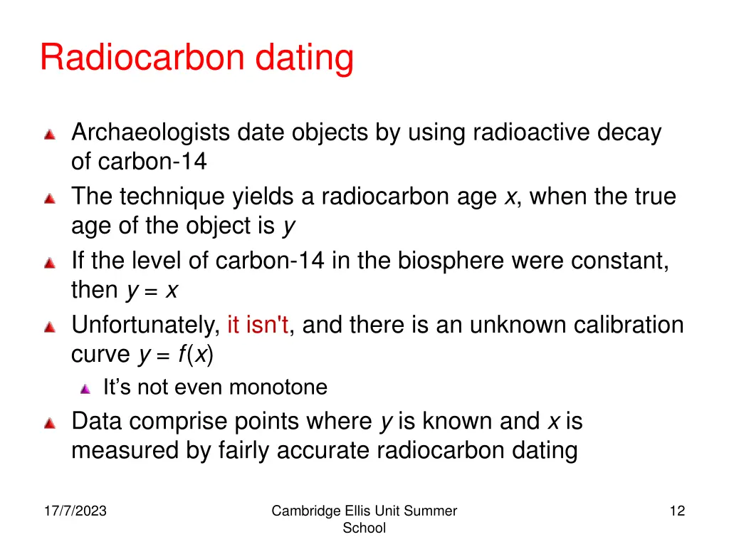 radiocarbon dating