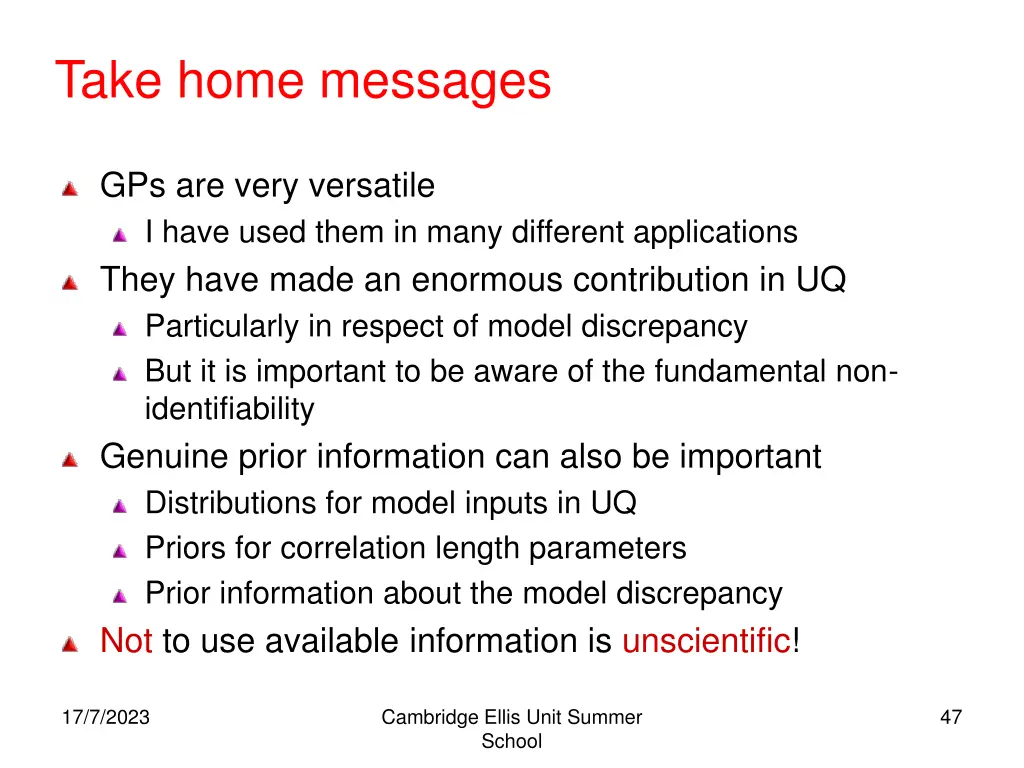 take home messages