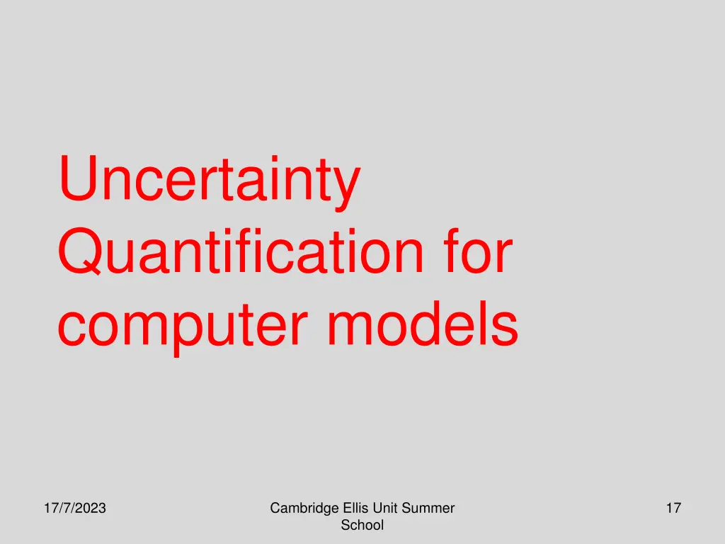 uncertainty quantification for computer models