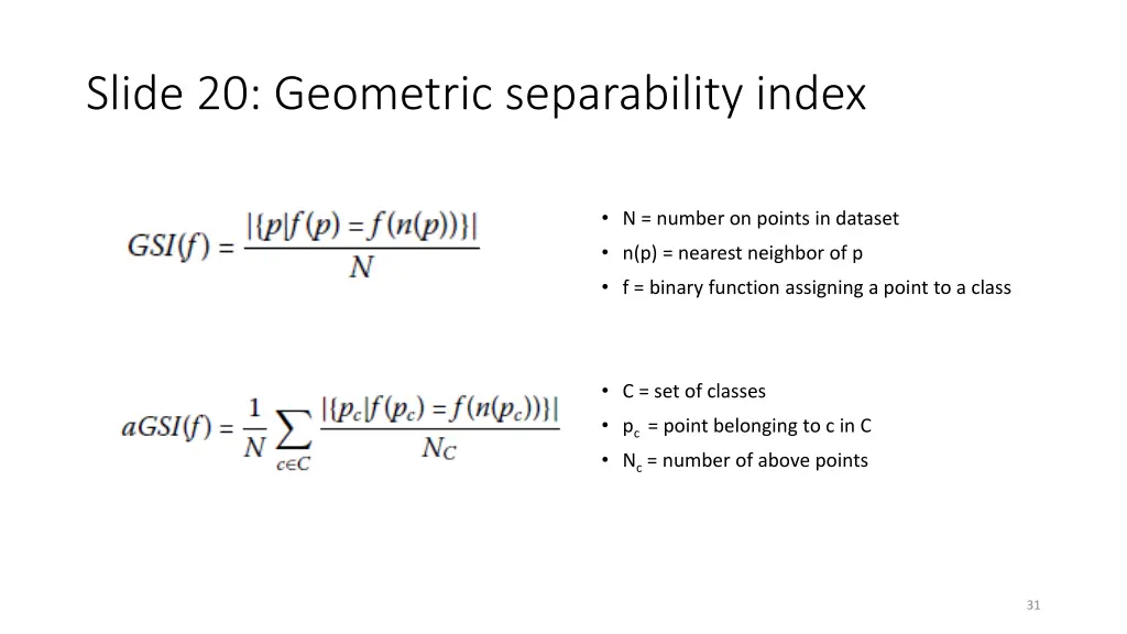 slide 20 geometric separability index