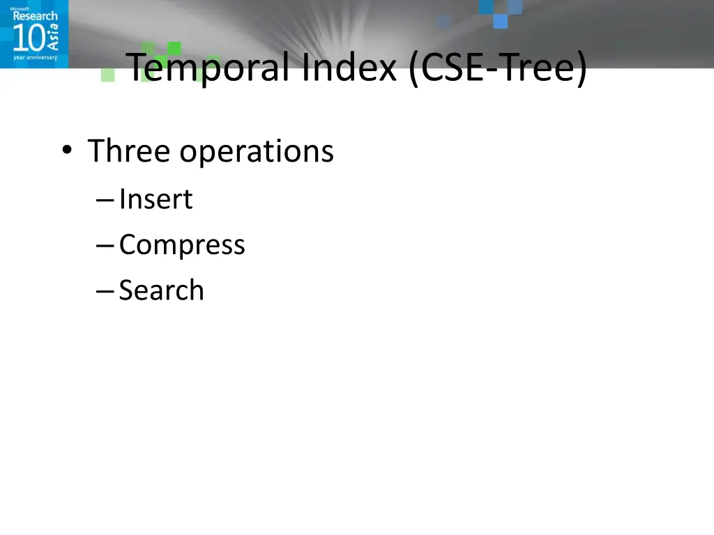 temporal index cse tree 1