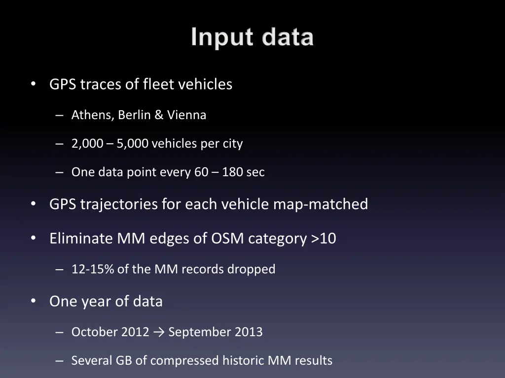 input data