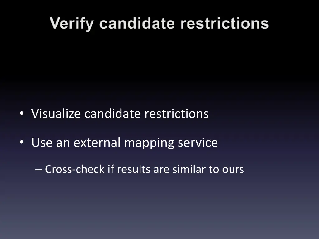 verify candidate restrictions