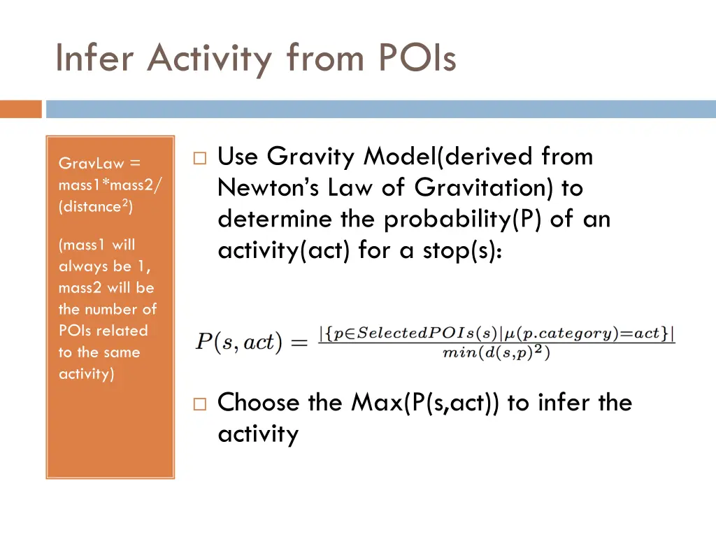 infer activity from pois