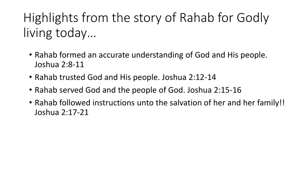 highlights from the story of rahab for godly