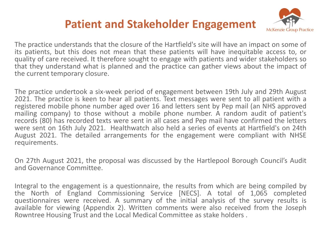 patient and stakeholder engagement