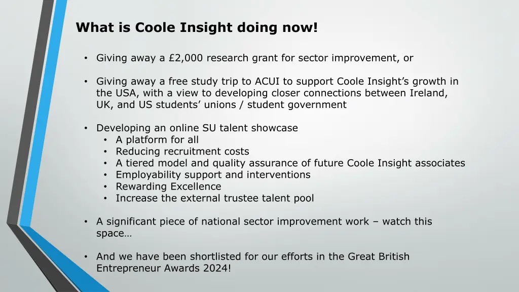 what is coole insight doing now