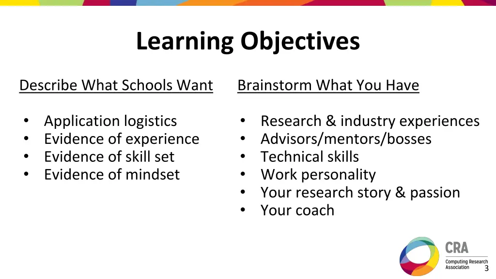 learning objectives