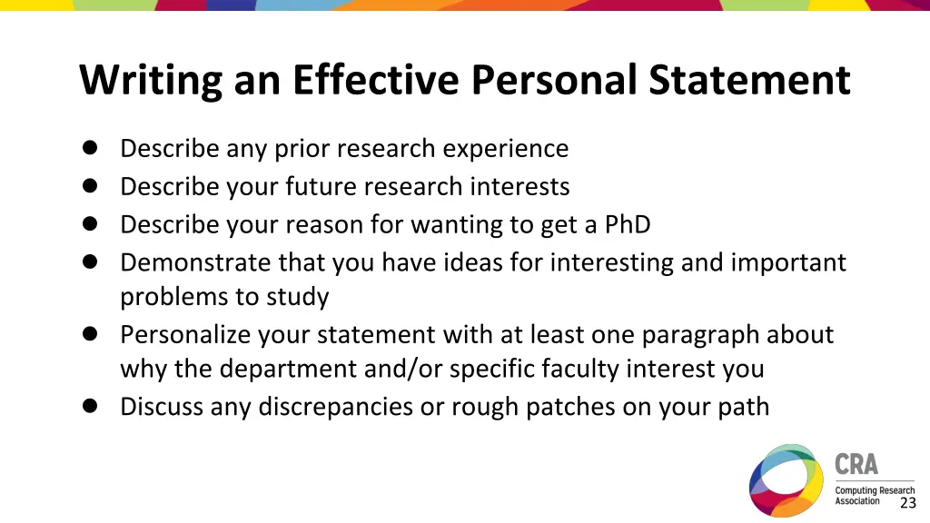 writing an effective personal statement