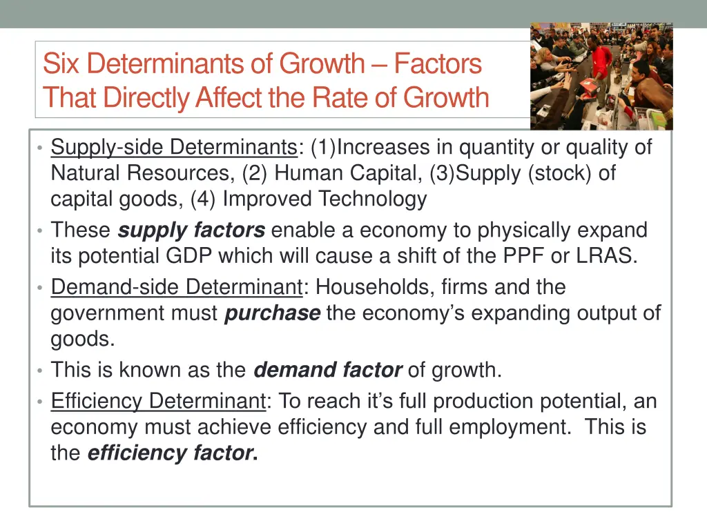 six determinants of growth factors that directly