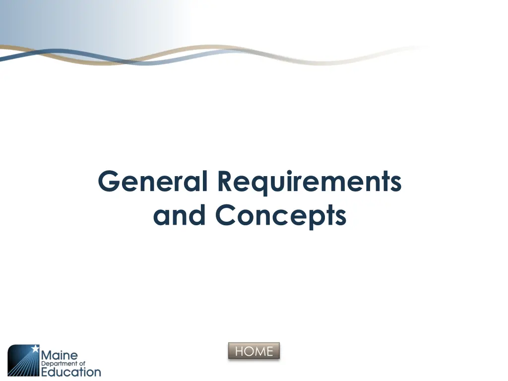 general requirements and concepts