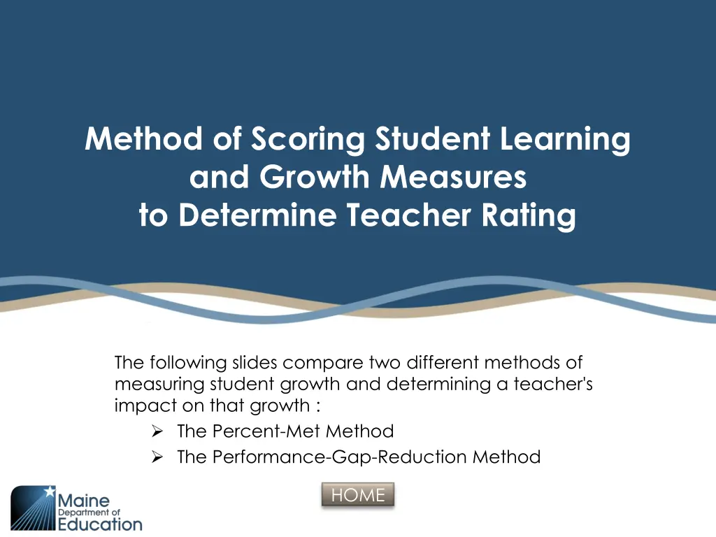 method of scoring student learning and growth