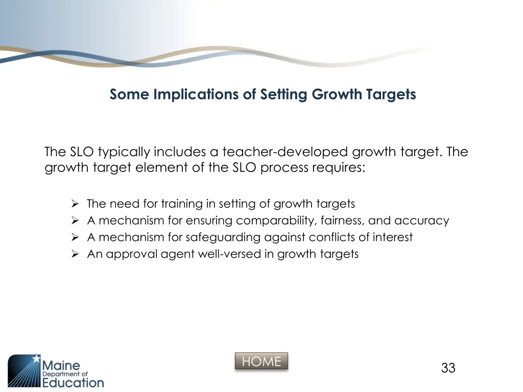 some implications of setting growth targets