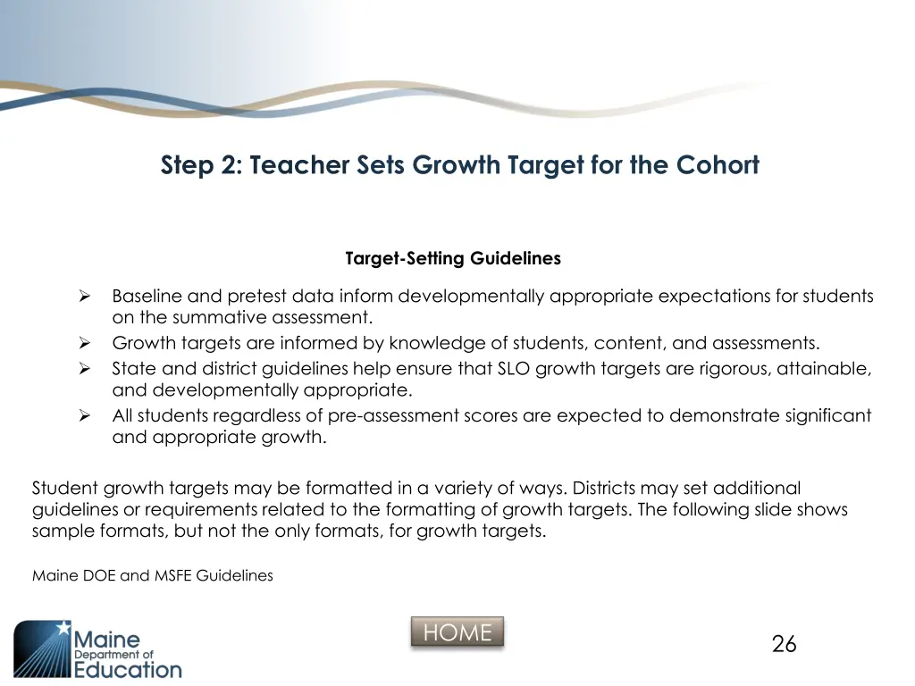 step 2 teacher sets growth target for the cohort