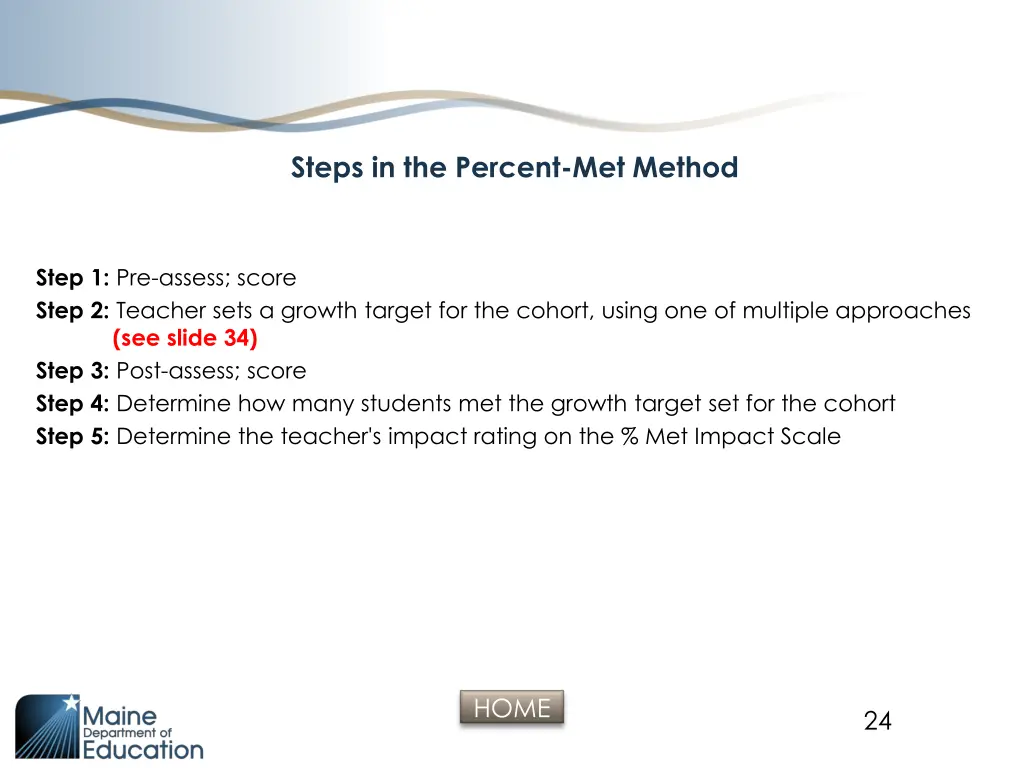 steps in the percent met method