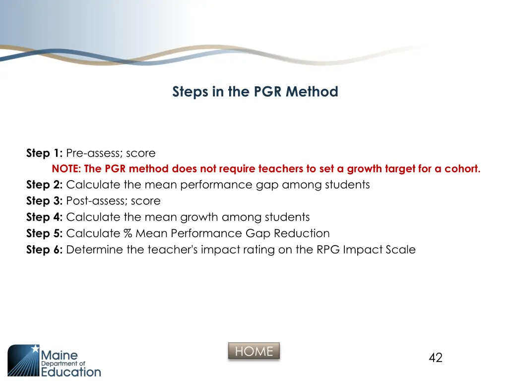 steps in the pgr method