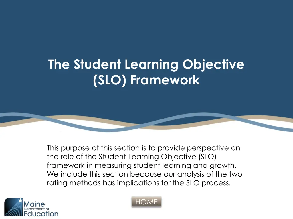 the student learning objective slo framework