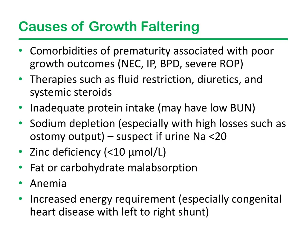 causes of growth faltering