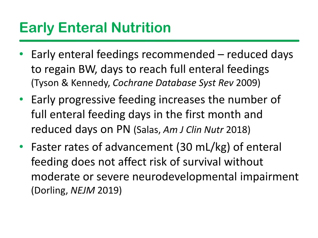 early enteral nutrition