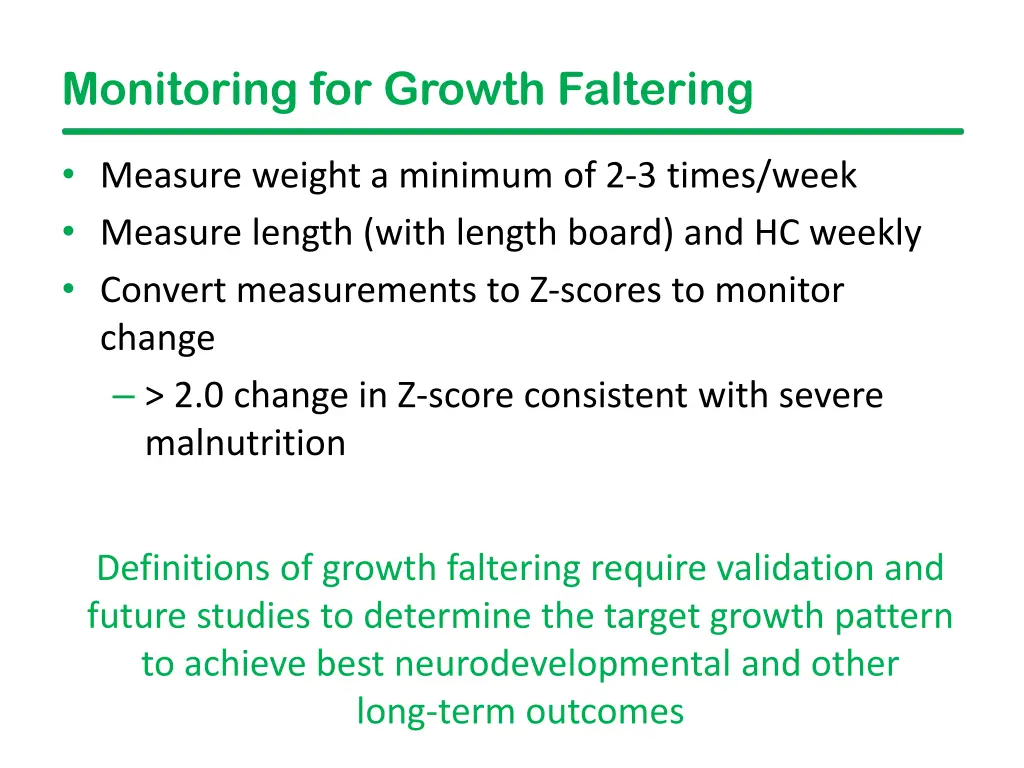 monitoring for growth faltering