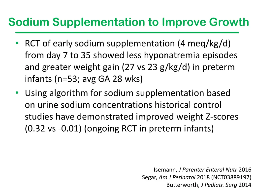 sodium supplementation to improve growth