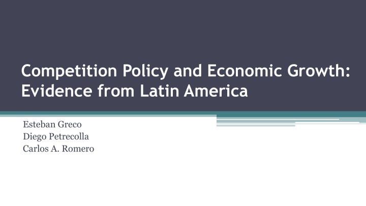 competition policy and economic growth evidence