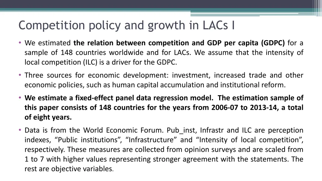 competition policy and growth in lacs i