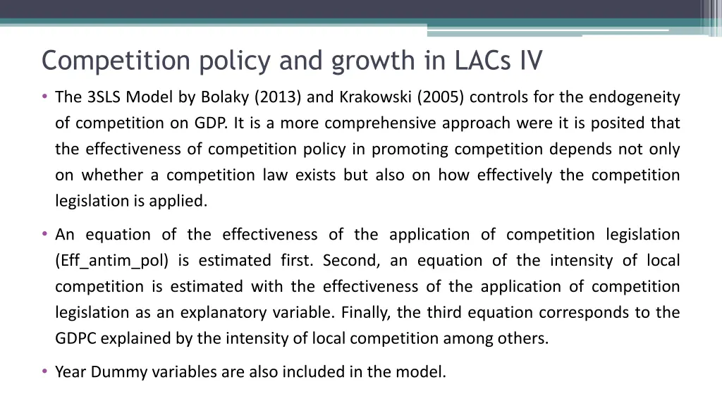 competition policy and growth in lacs iv