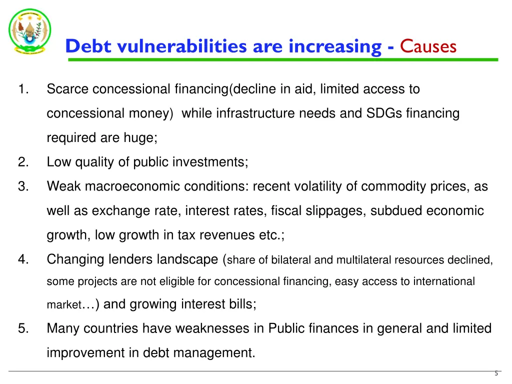 debt vulnerabilities are increasing causes