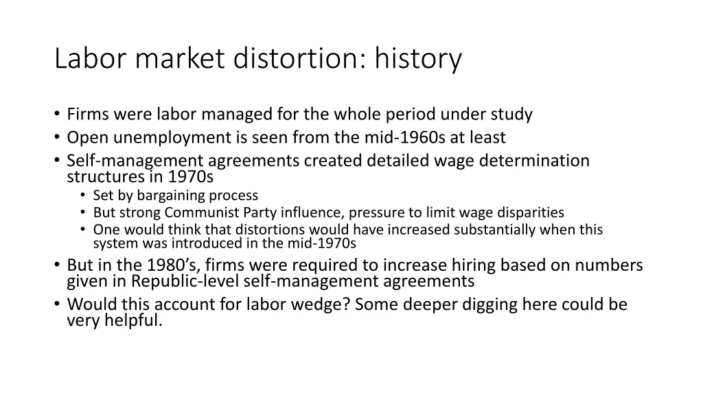 labor market distortion history