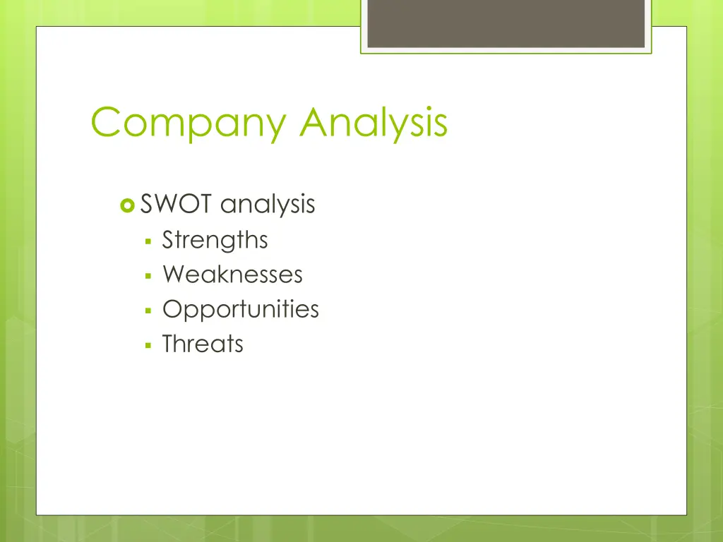 company analysis