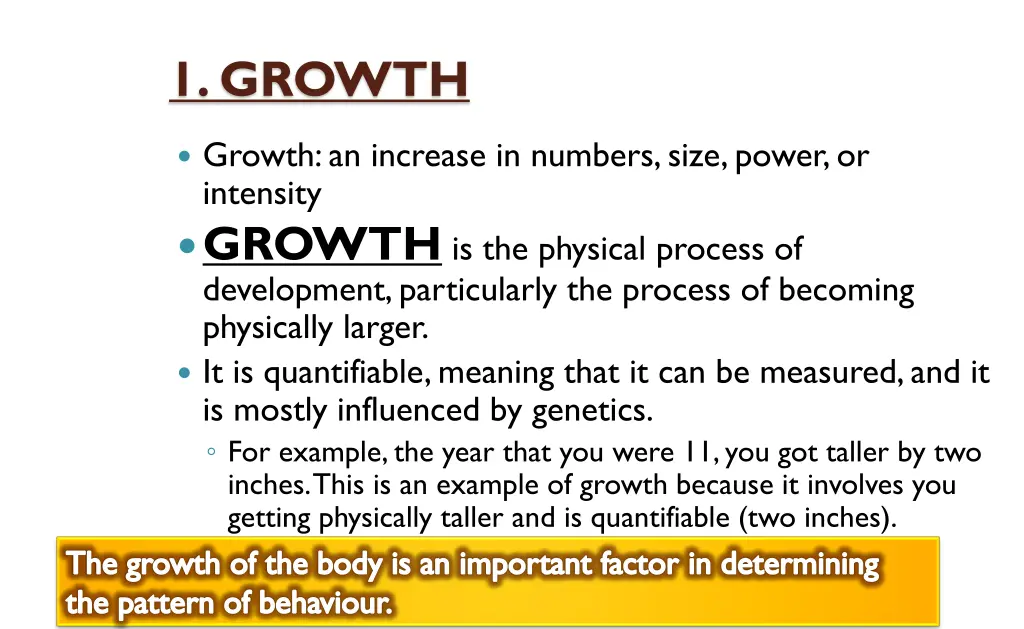 1 growth