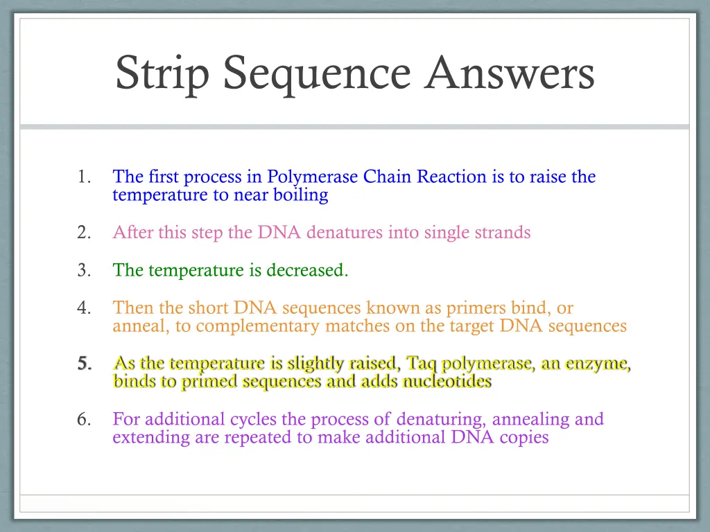 strip sequence answers