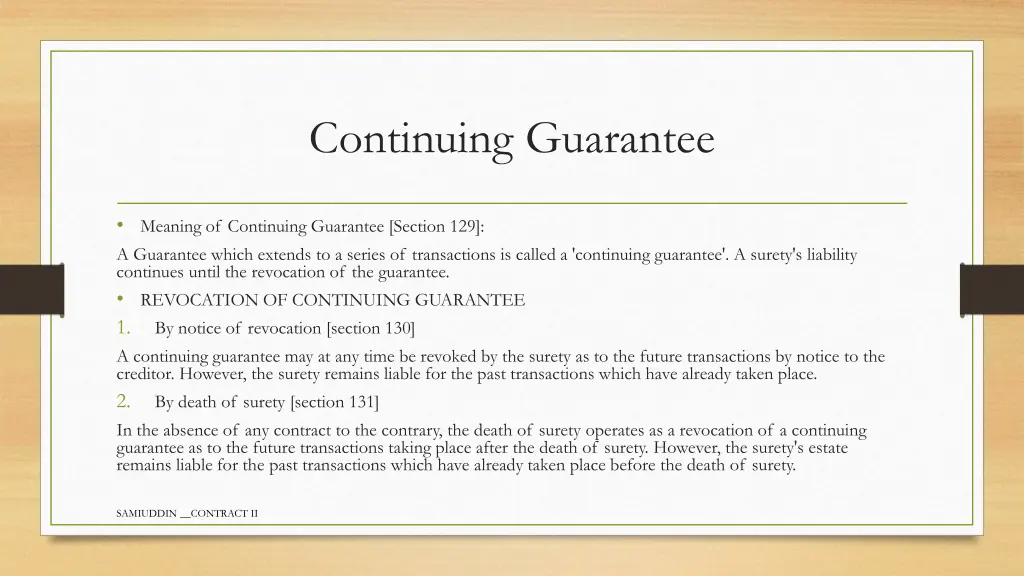 continuing guarantee