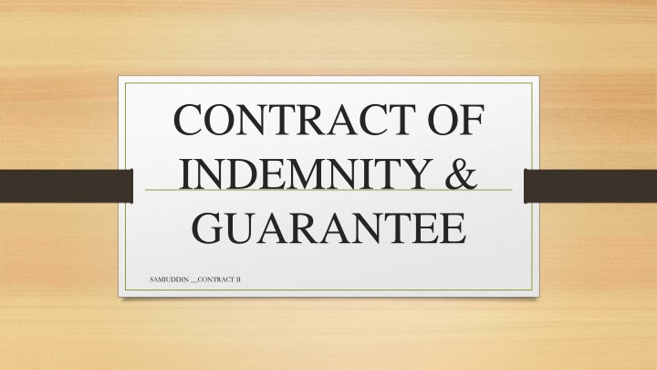 contract of indemnity guarantee