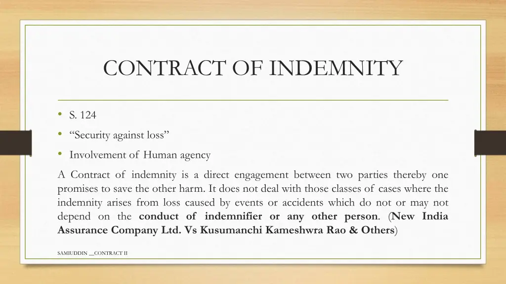 contract of indemnity