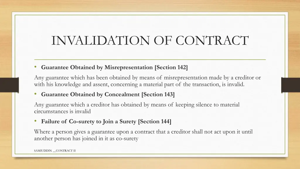 invalidation of contract