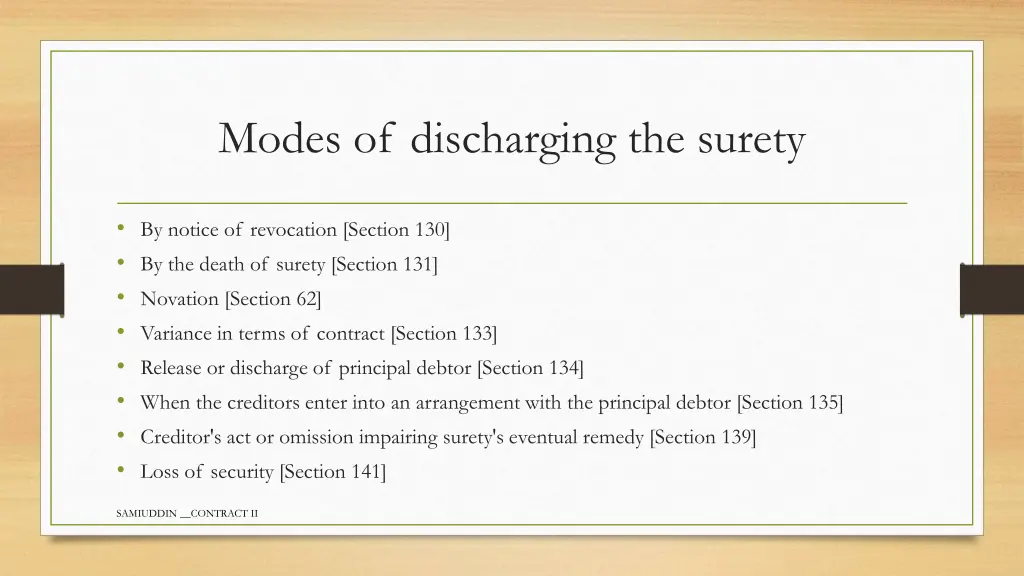 modes of discharging the surety