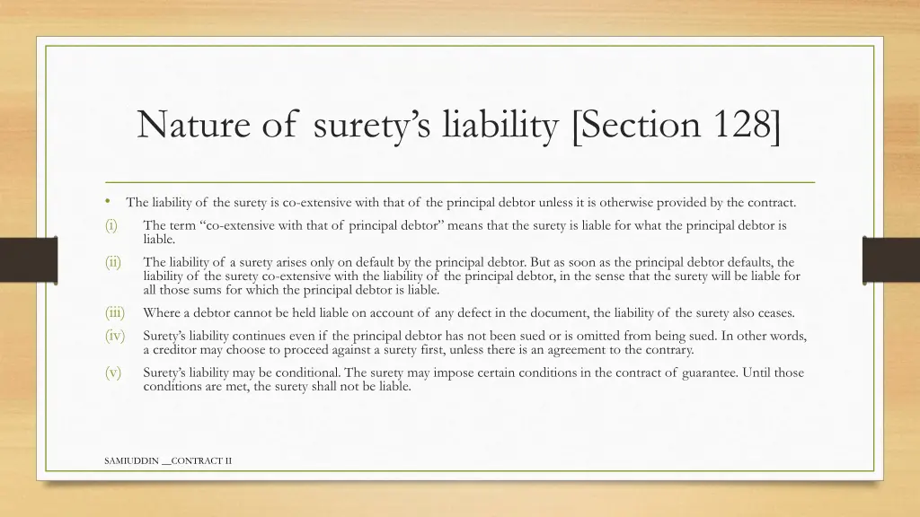 nature of surety s liability section 128