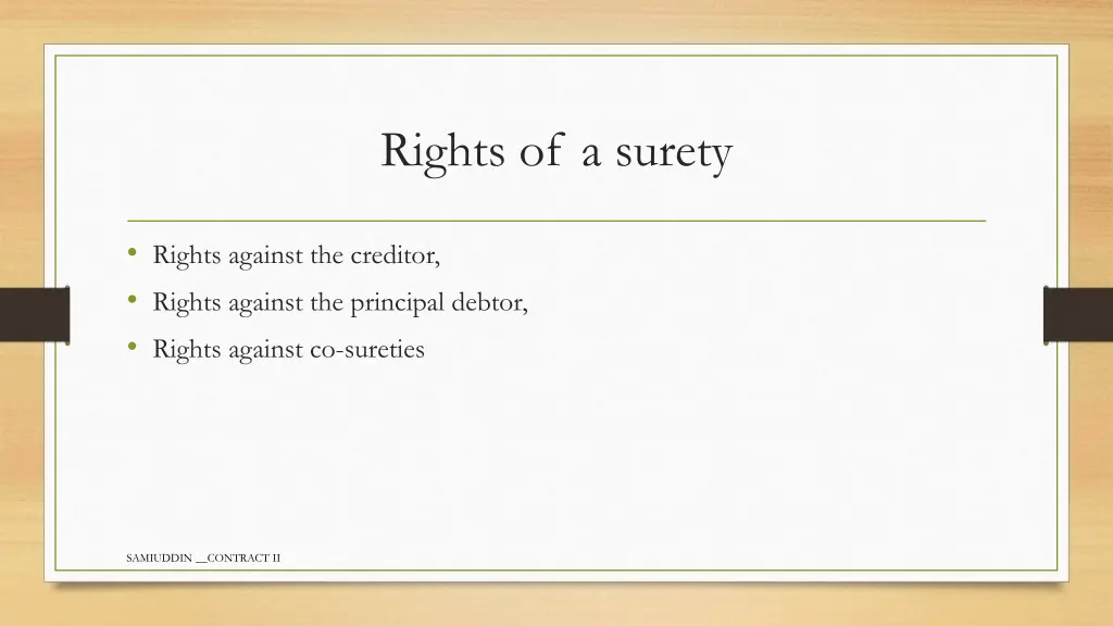 rights of a surety