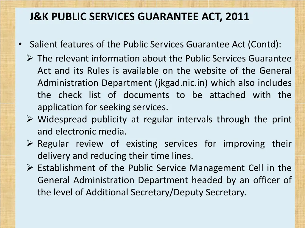 j k public services guarantee act 2011 6