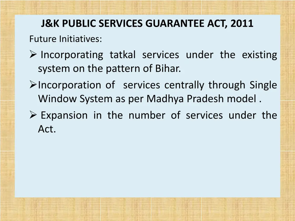 j k public services guarantee act 2011 future