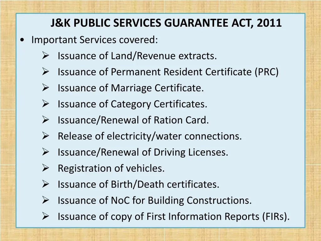 j k public services guarantee act 2011 important