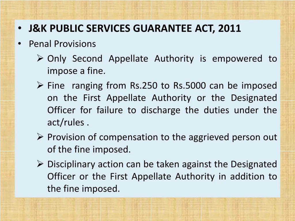 j k public services guarantee act 2011 penal