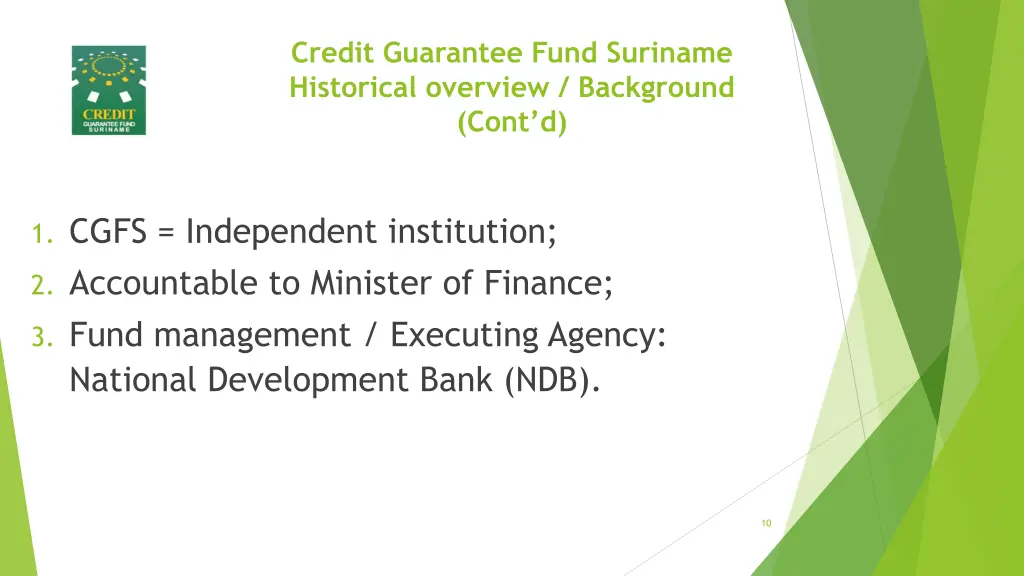 credit guarantee fund suriname historical 1